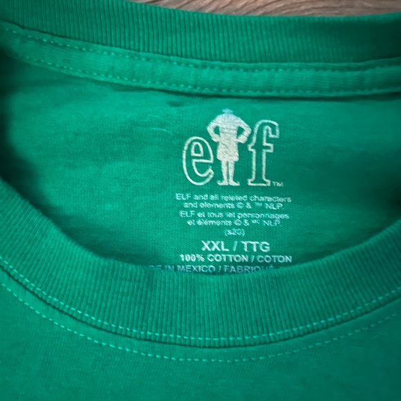 Elf t-shirt green XXL Buddy Will Ferrell Christmas/xmas movie NWOT 100%cotton - Picture 3 of 7